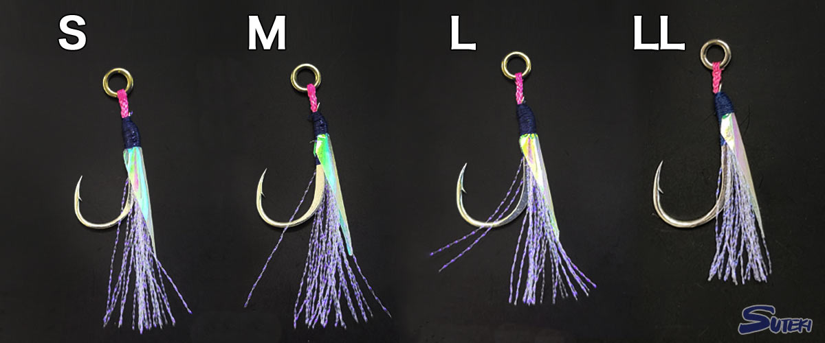 スーパーライトジギング「シングルアシストフック」ケイムラ+夜光フラッシャー